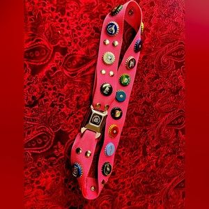 Vintage beer tab American states theme beer pink belt